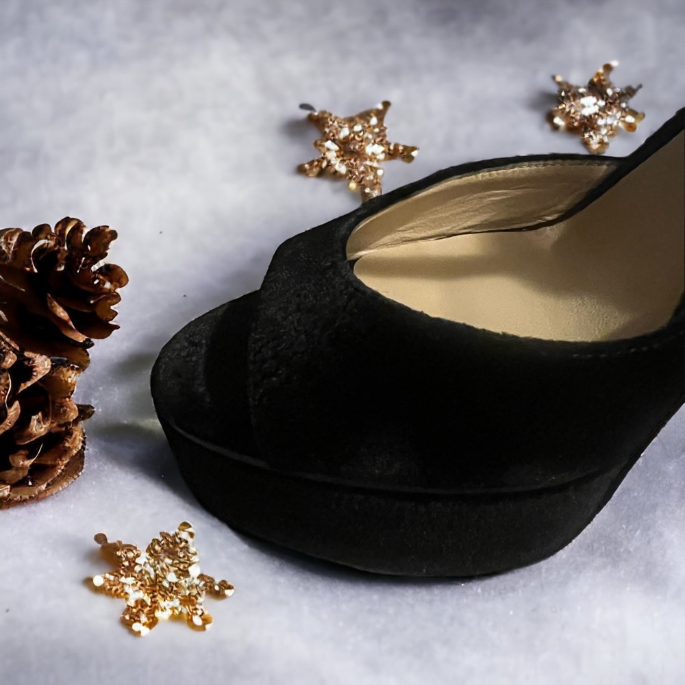 New! Jimmy Choo Suede Python Embossed Platform Sa… - image 4